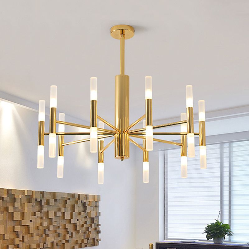 Kristy Modern Cylindrical Metal Chandelier, Gold - Neutralighting