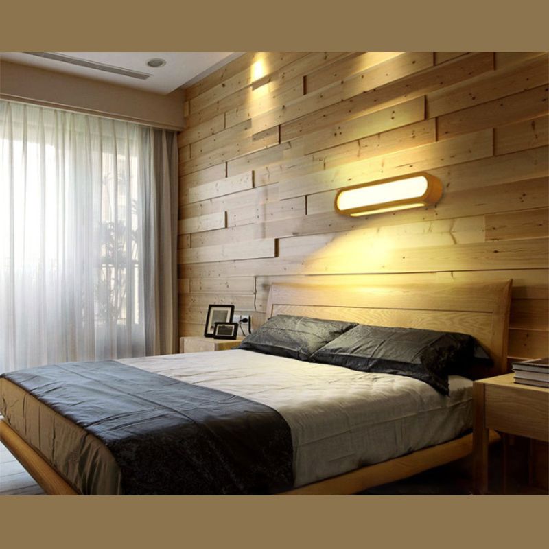 Muto Rectangular Wooden Energy Saving Oblong Wall Lamp - Neutralighting