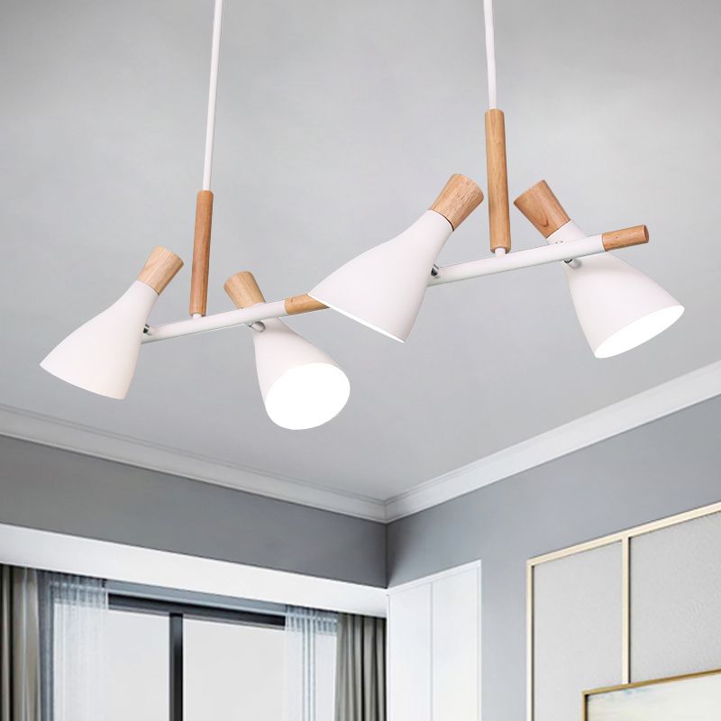 Valentina Nordic Multi Rope Wood Pendant Light, White/Green/Gray - Neutralighting