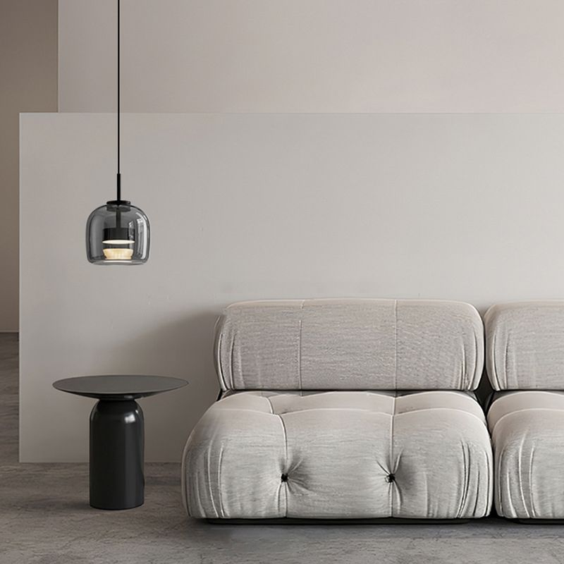 June Minimalist Pendant Light Glass Smoke Gray - Neutralighting