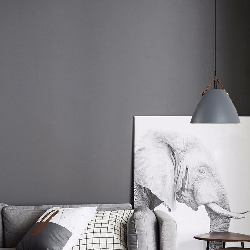 Valentina Modern Frisbee Shaped Metal Pendant Light, Black/White - Neutralighting