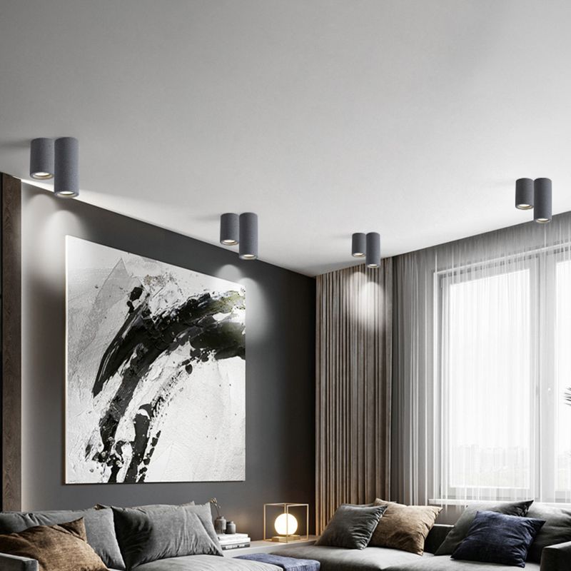 Aria Modern Cylinder LED Flush Mount Ceiling Light, Living Room