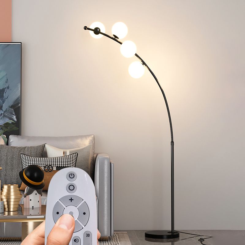 Valentina Modern Arc Multi Head Bubble Floor Lamp Black/Gold - Neutralighting