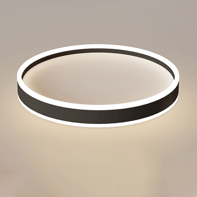 Arisha Modern Round Led Metal Flush Mount Ceiling Light, White/Black - Neutralighting