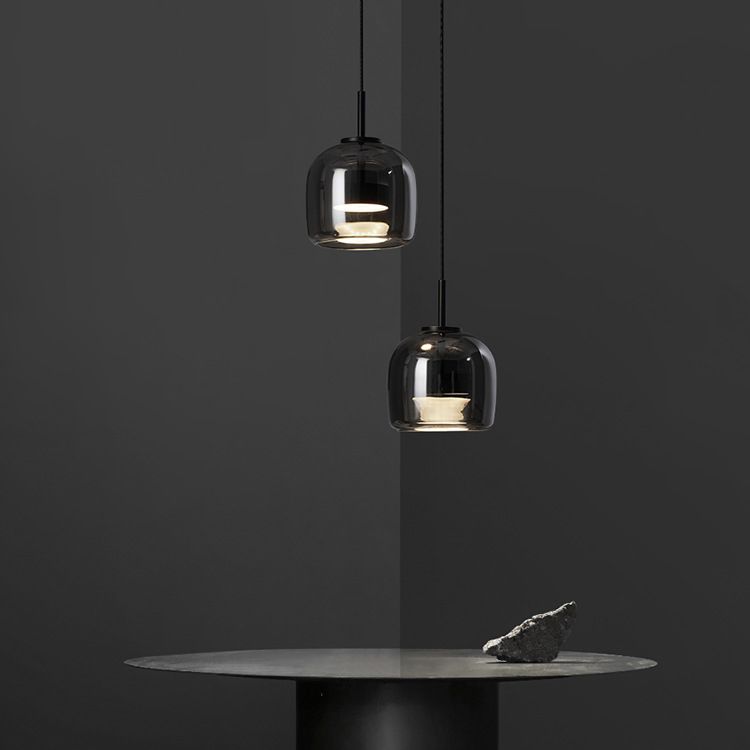 June Minimalist Pendant Light Glass Smoke Gray - Neutralighting