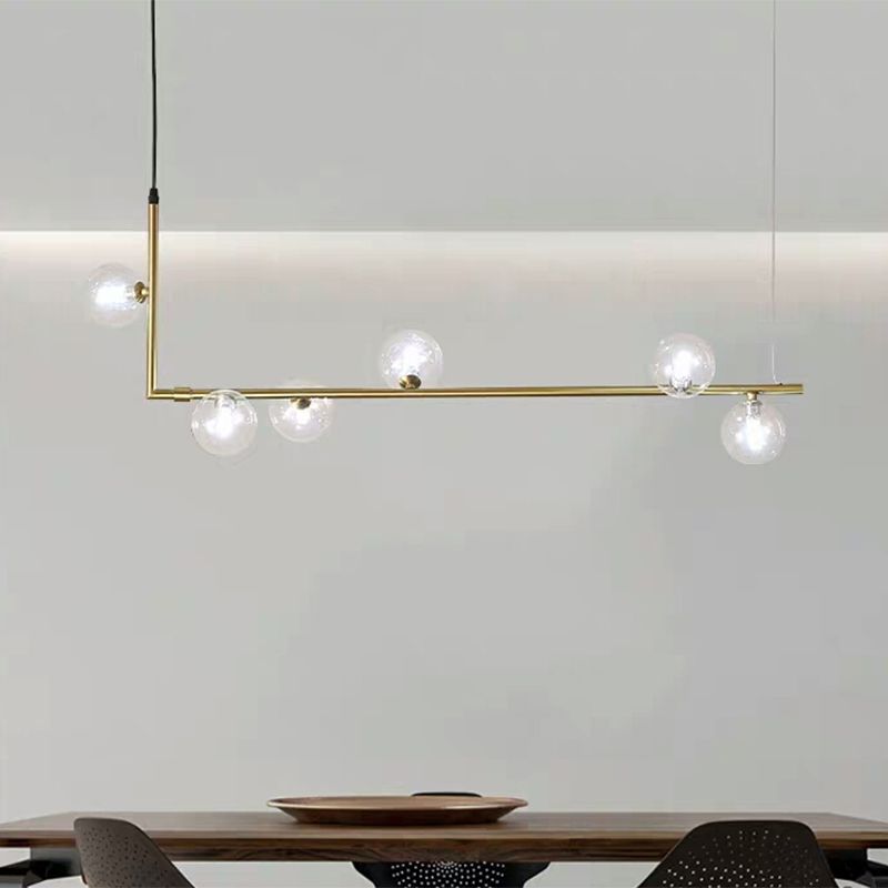 Valentina Minimalist Linear Pendant Light, Black & Gold, 6/8 Heads - Neutralighting