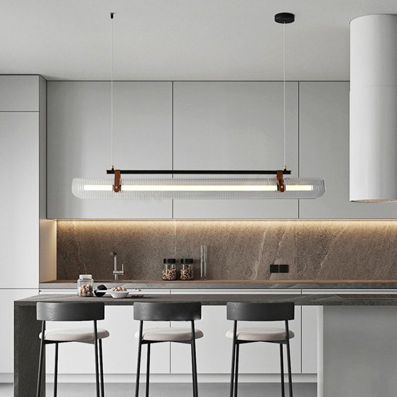 Arisha Pendant Light Linear Modern, Acrylic/Metal, Black/Gold, Study - Neutralighting