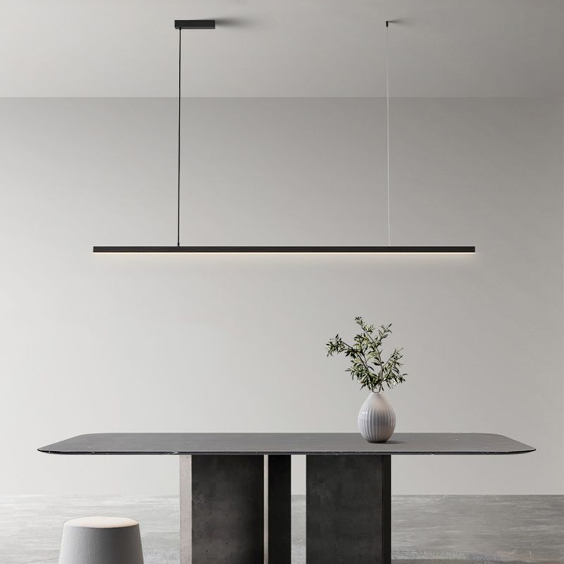 Arisha Minimalist Linear Metal Pendant Light, White/Black