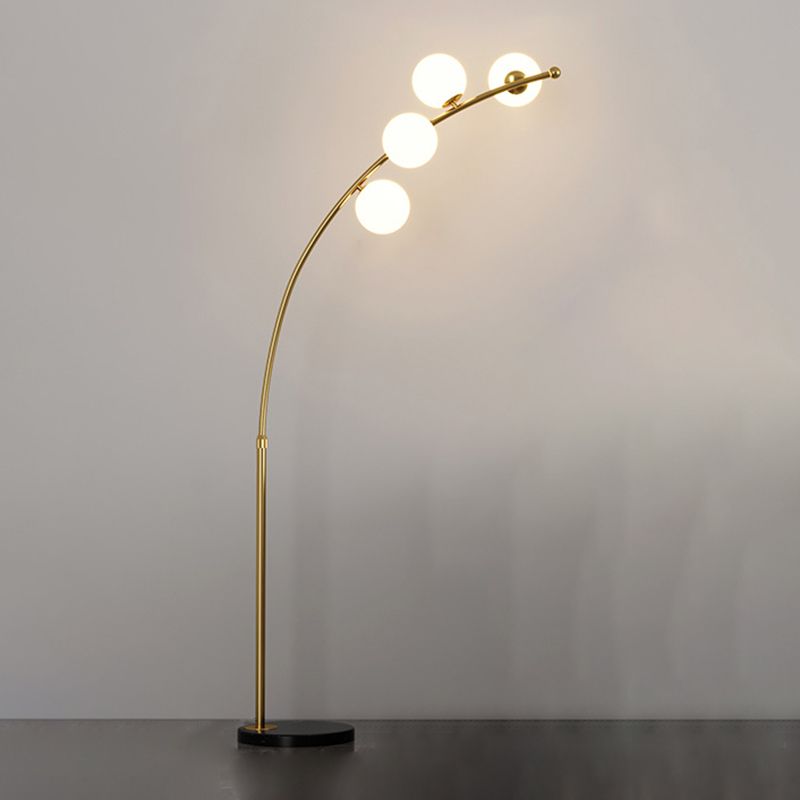Valentina Modern Arc Multi Head Bubble Floor Lamp Black/Gold - Neutralighting
