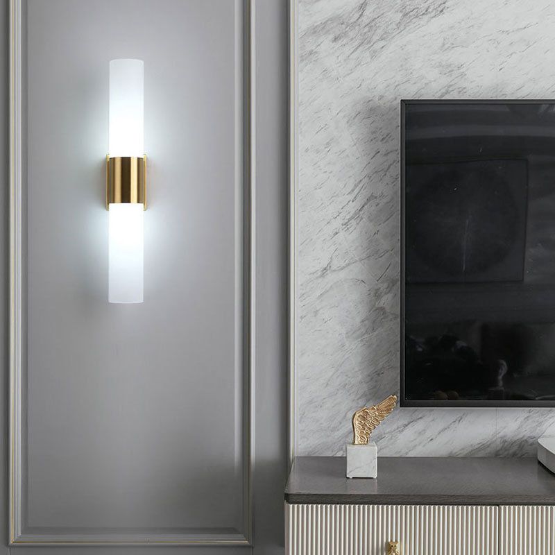Arisha Modern Double Headed Metal Glass Vanity Wall Lamp, Black/Gold - Neutralighting