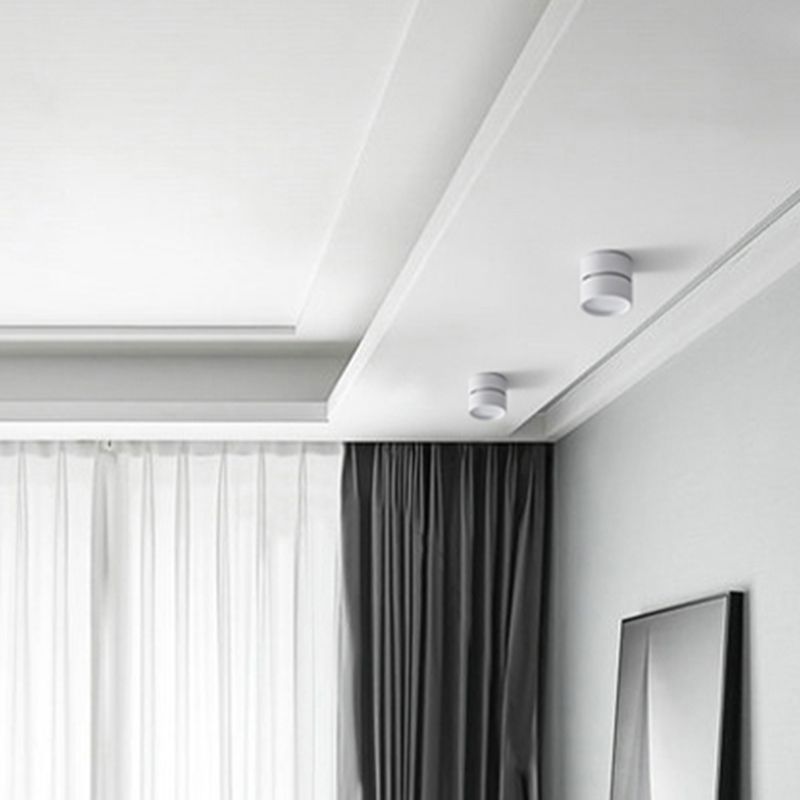 Arisha Flush Mount Ceiling Light Cylindrical Modern, Metal, Black/White, Hallway - Neutralighting