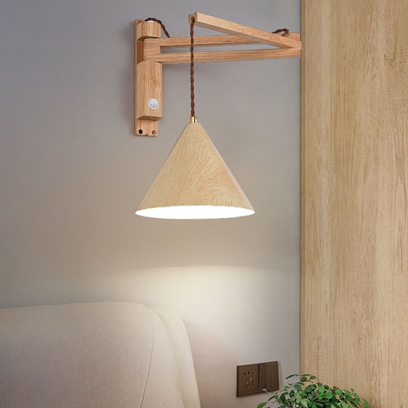 Muto Adjustable Wall Lamp, Wood/Metal, 2 Color, Living Room - Neutralighting