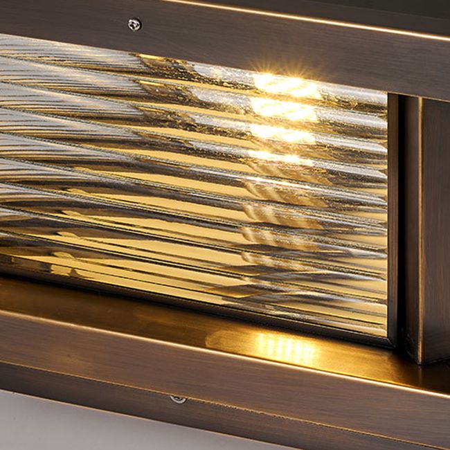 Ray Modern Rectangular Metal Outdoor Solar Lamp, Black/ Brass/Bronze - Neutralighting