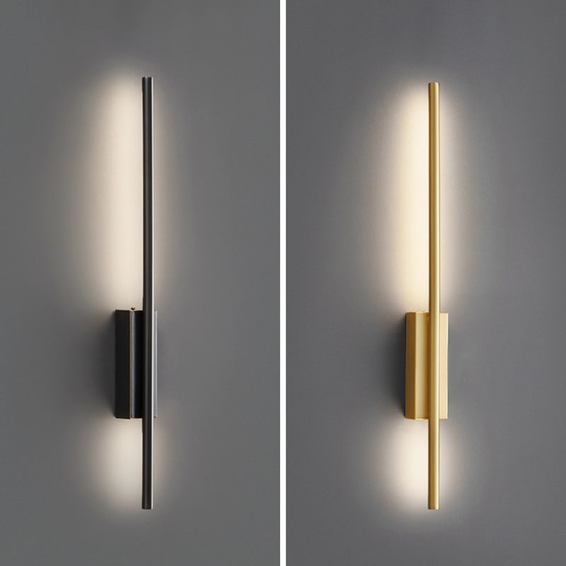 Arisha Modern Linear Metal&Acrylic Bedroom Wall Lamp, Black/Brass - Neutralighting