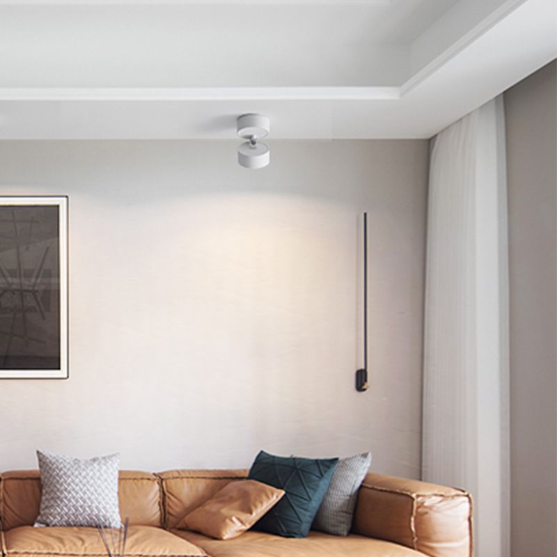 Arisha Flush Mount Ceiling Light Cylindrical Modern, Metal, Black/White, Hallway - Neutralighting