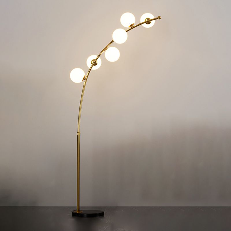 Valentina Modern Arc Multi Head Bubble Floor Lamp Black/Gold - Neutralighting