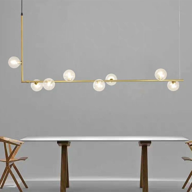 Valentina Minimalist Linear Pendant Light, Black & Gold, 6/8 Heads - Neutralighting