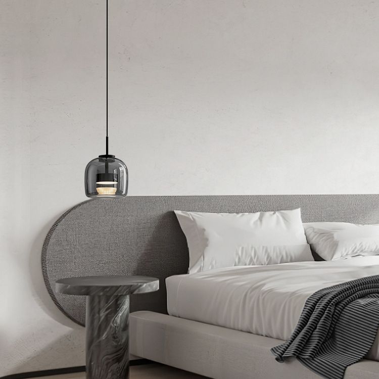 June Minimalist Pendant Light Glass Smoke Gray - Neutralighting