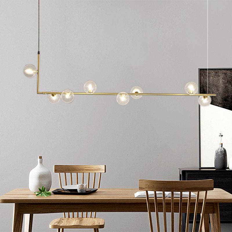 Valentina Minimalist Linear Pendant Light, Black & Gold, 6/8 Heads - Neutralighting