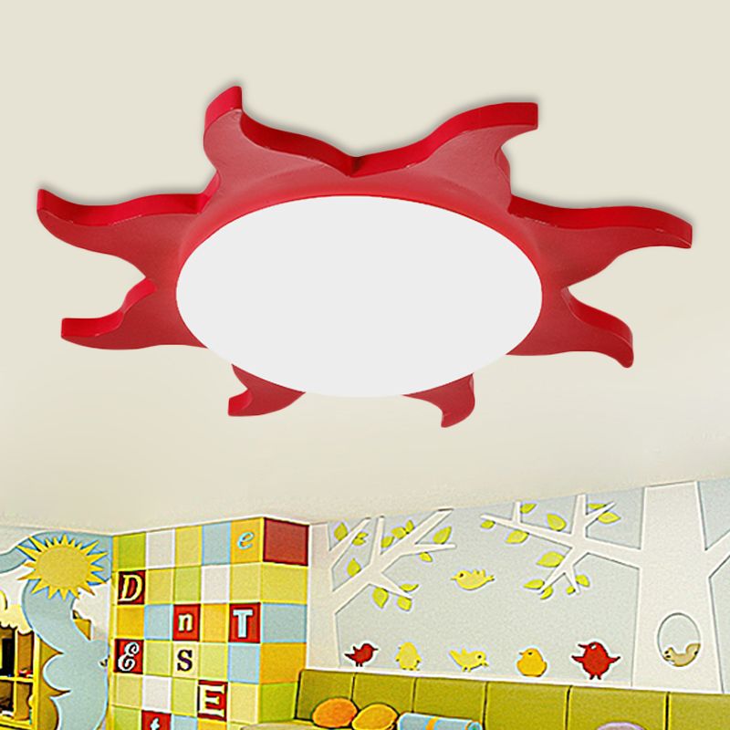 Aria Modern Sun Round Flush Mount Ceiling Light, Red/Yellow/Blue/Green, Bedroom - Neutralighting