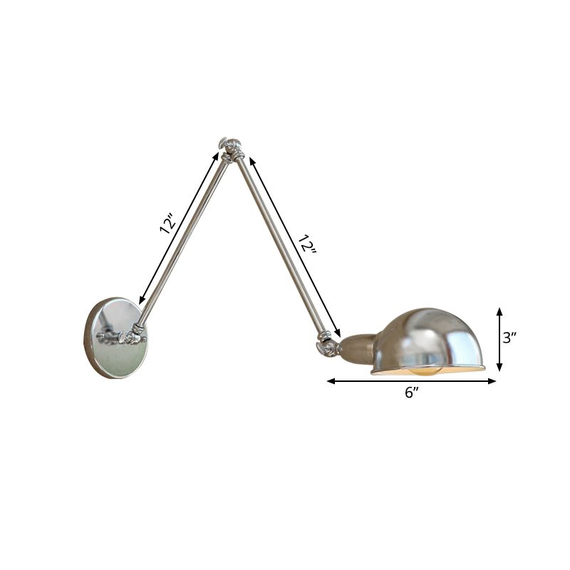 Epoch Wall Lamp Dome Minimalist, Adjustable Metal, Silver, Bedroom - Neutralighting