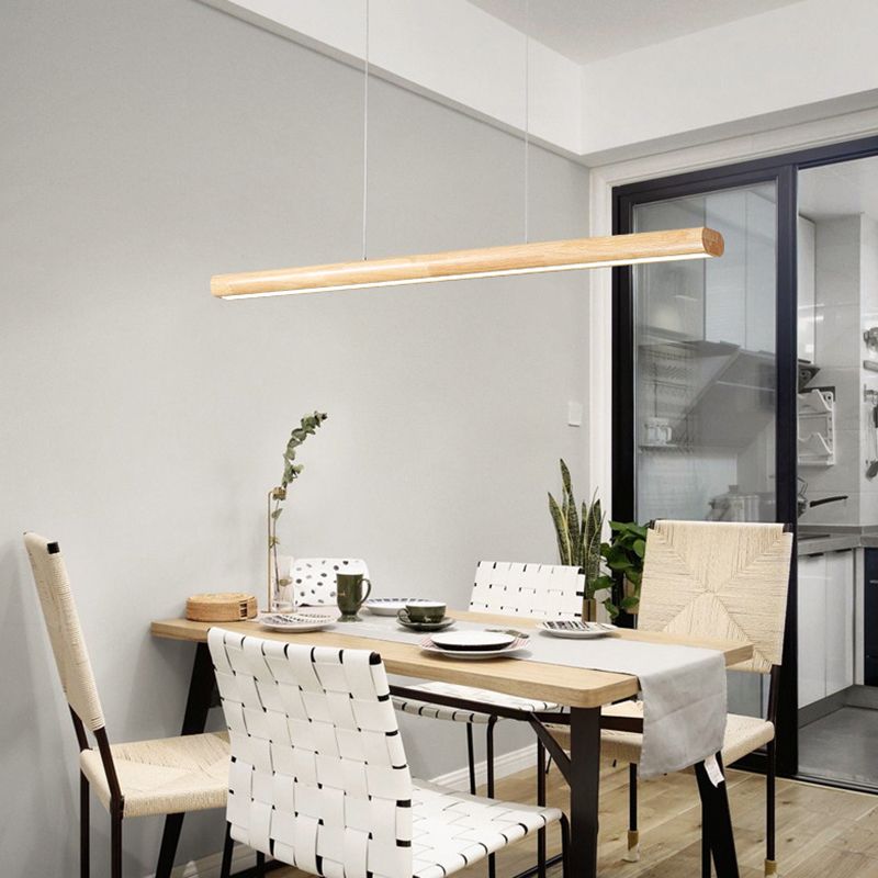 Xylo Designer Linear Rod Shaped Pendant Light Wood - Neutralighting