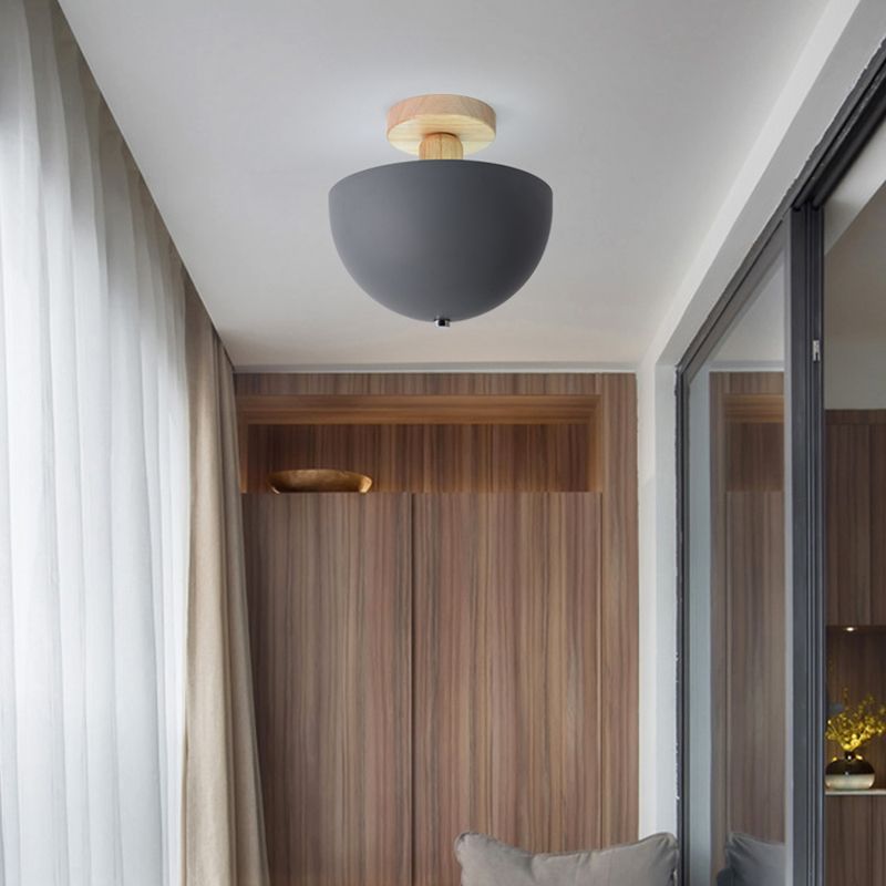 Muto Modern LED Wood Dome Ceiling Light - Neutralighting