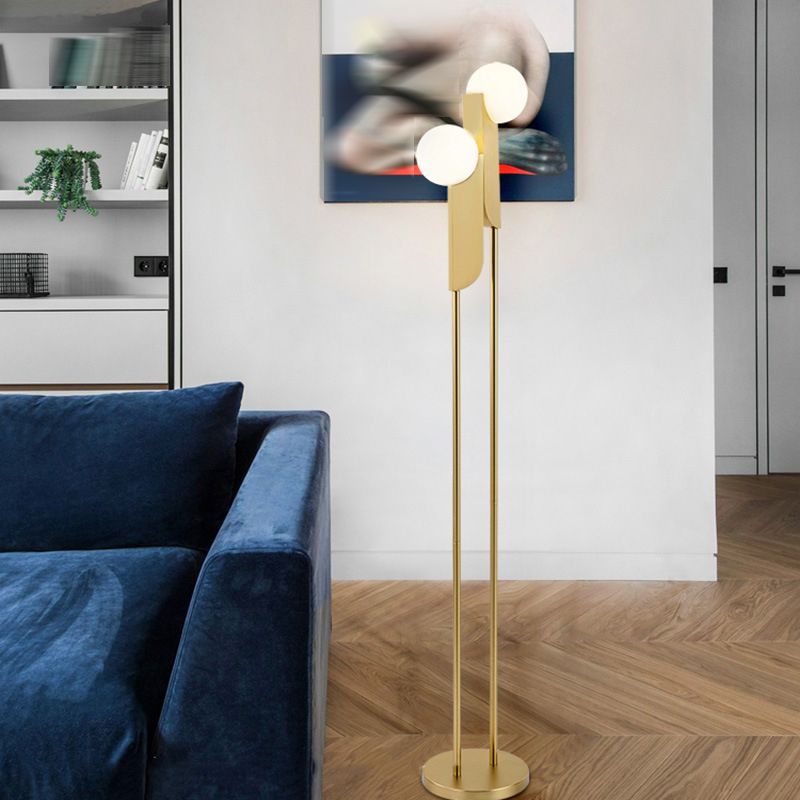 Salgado Minimalist Gold Floor Lamp, Metal, Living room - Neutralighting