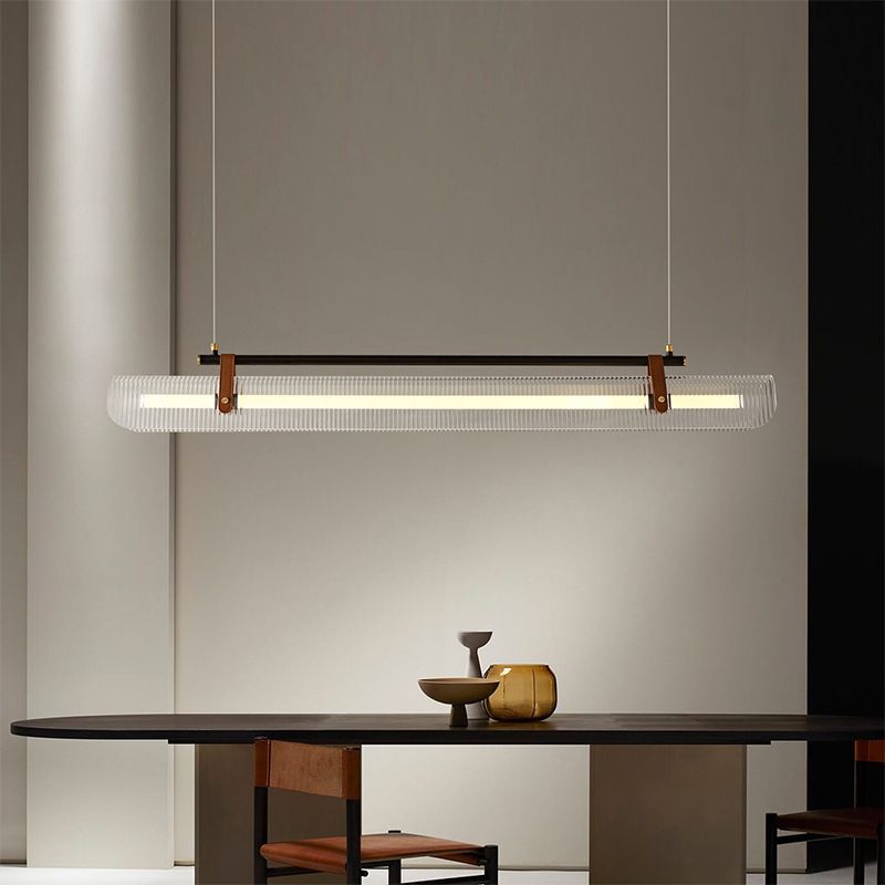Arisha Pendant Light Linear Modern, Acrylic/Metal, Black/Gold, Study - Neutralighting