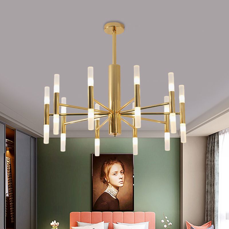 Kristy Modern Cylindrical Metal Chandelier, Gold - Neutralighting