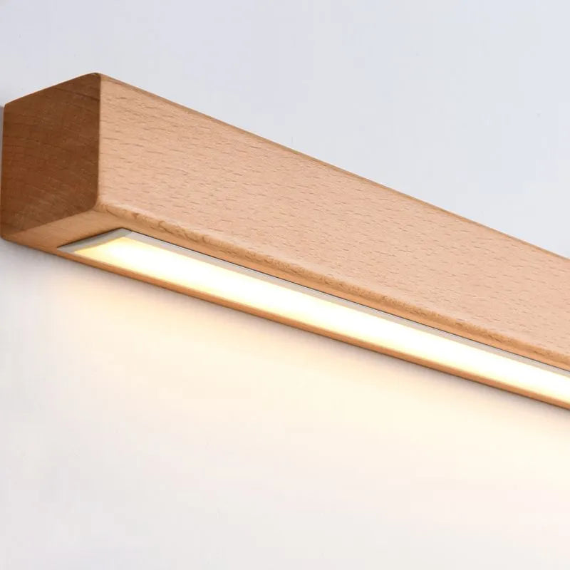 Muto Linear Mirror Wooden Front Vanity Wall Lamp - Neutralighting
