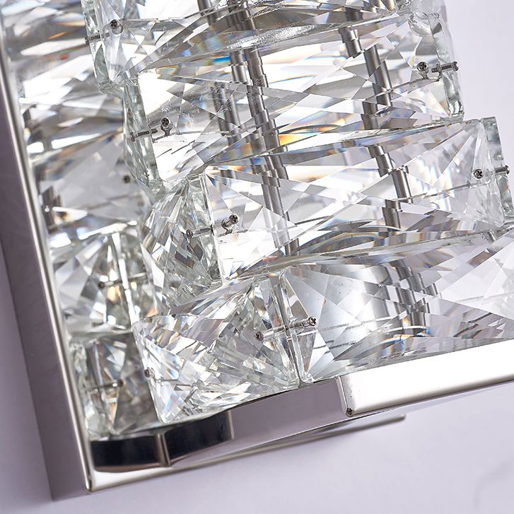 Kristy Modern Rectangular Vanity Metal Crystal LED Wall Lamp - Neutralighting