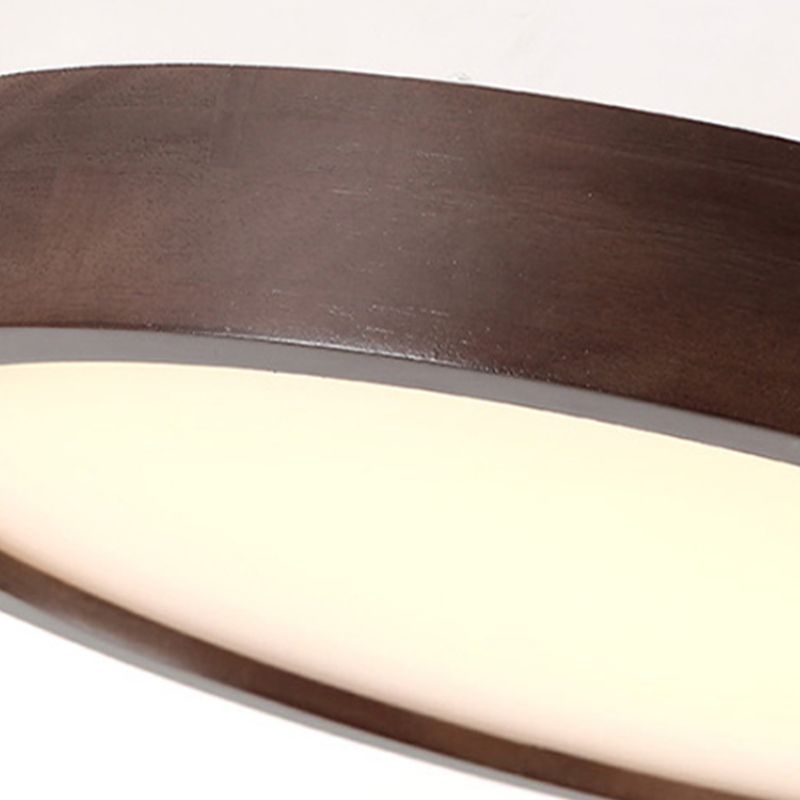 Muto Modern Geometric Walnut LED Flush Mount Ceiling Light - Neutralighting
