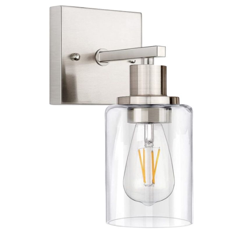 Silva Modern Mirror Front Black Vanity Wall Lamp, Metal/Glass - Neutralighting