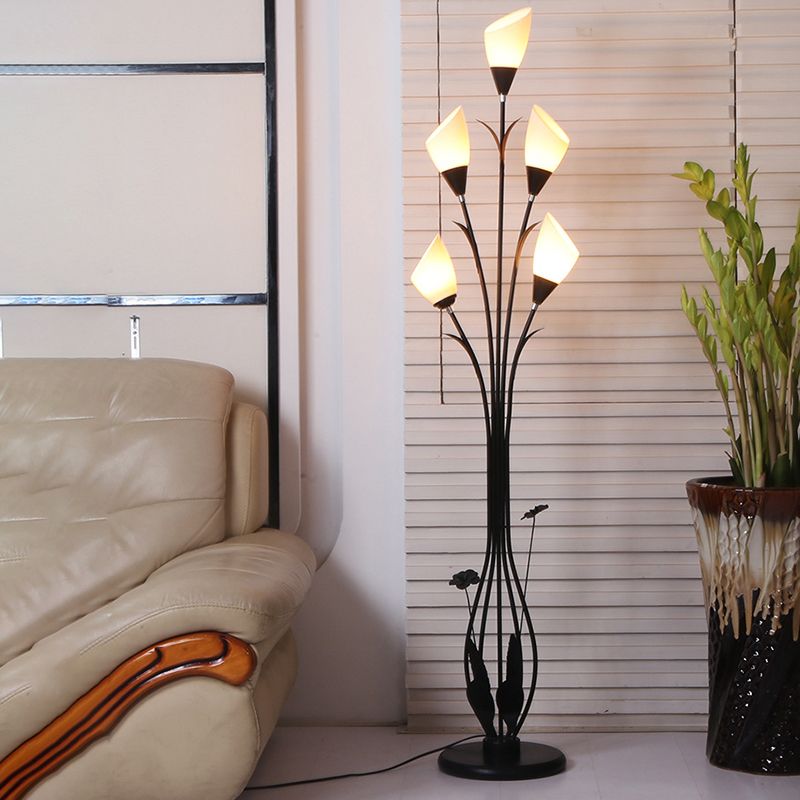 Bella Flower Branching Black Floor Lamp, Living Room - Neutralighting