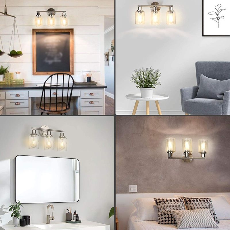 Silva Modern Cylindrical Metal&Glass Wall Lamp In Living Room, Nickel - Neutralighting