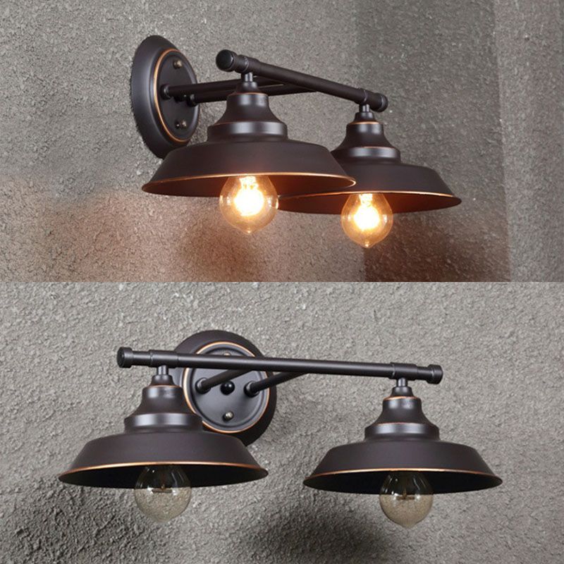 Silva Retro Bowl-shaped Cast Metal Wall Lamp, Black - Neutralighting