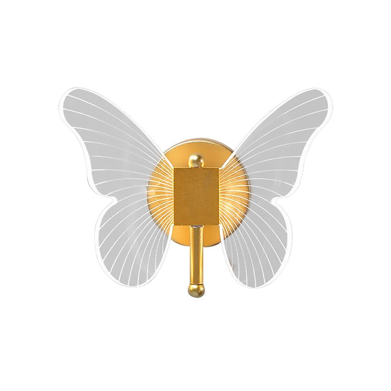 Arisha Cute Butterfly Metal Wall Lamp, Gold - Neutralighting