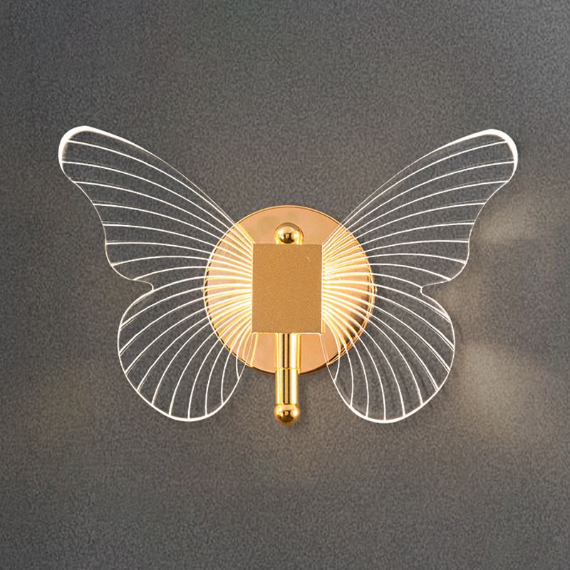 Arisha Cute Butterfly Metal Wall Lamp, Gold - Neutralighting