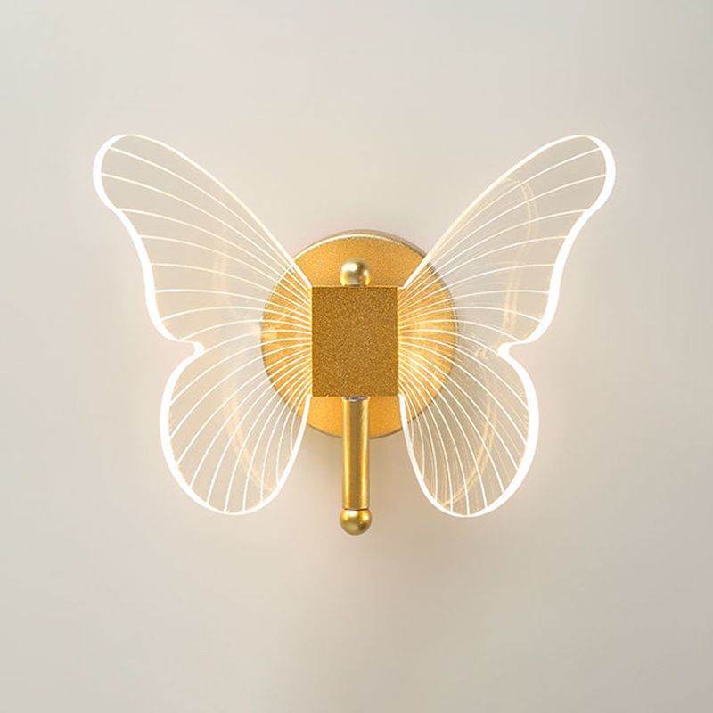 Arisha Cute Butterfly Metal Wall Lamp, Gold - Neutralighting