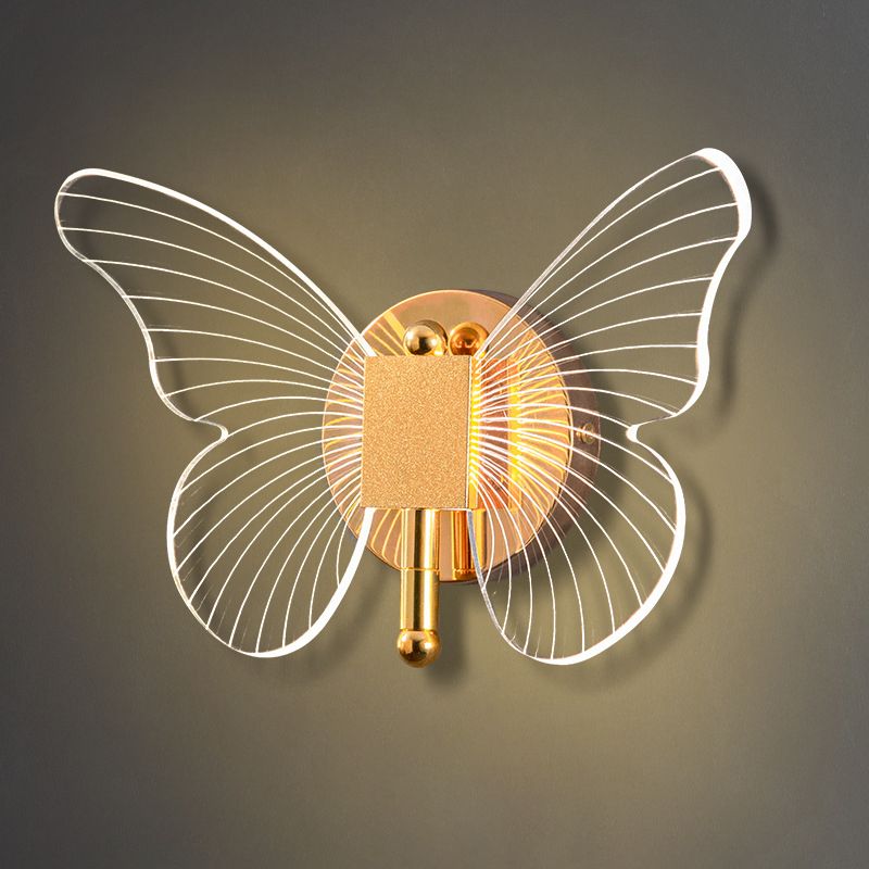 Arisha Cute Butterfly Metal Wall Lamp, Gold - Neutralighting