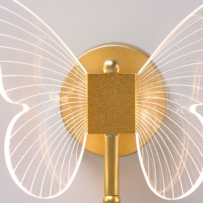 Arisha Cute Butterfly Metal Wall Lamp, Gold - Neutralighting