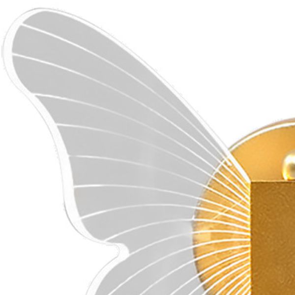 Arisha Cute Butterfly Metal Wall Lamp, Gold - Neutralighting