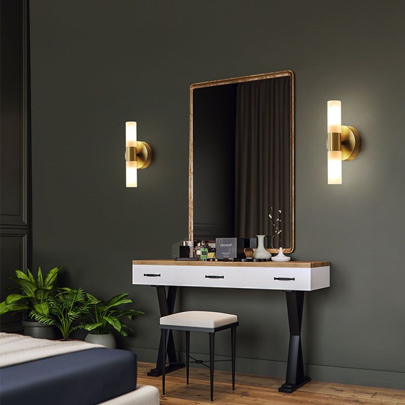 Arisha Modern Cylindrical Metal Led Wall Lamp, Gold