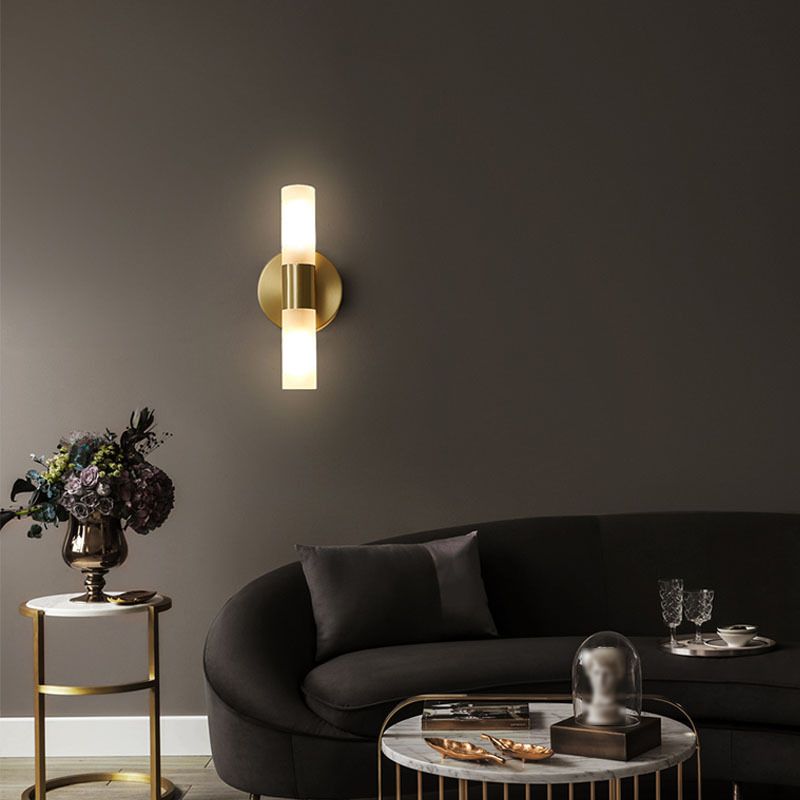 Arisha Modern Cylindrical Metal Led Wall Lamp, Gold