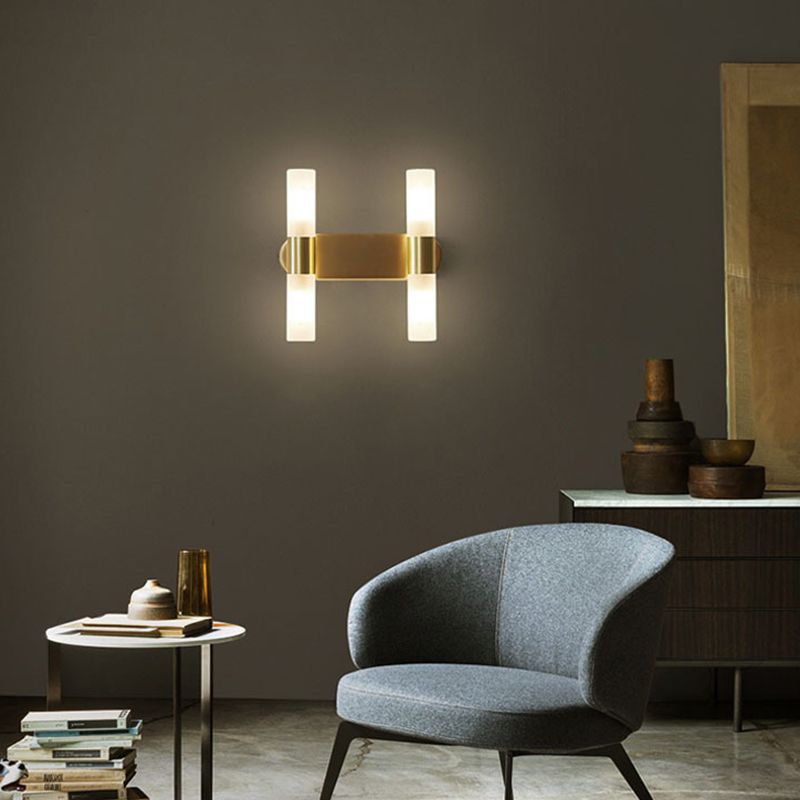 Arisha Modern Cylindrical Metal Led Wall Lamp, Gold