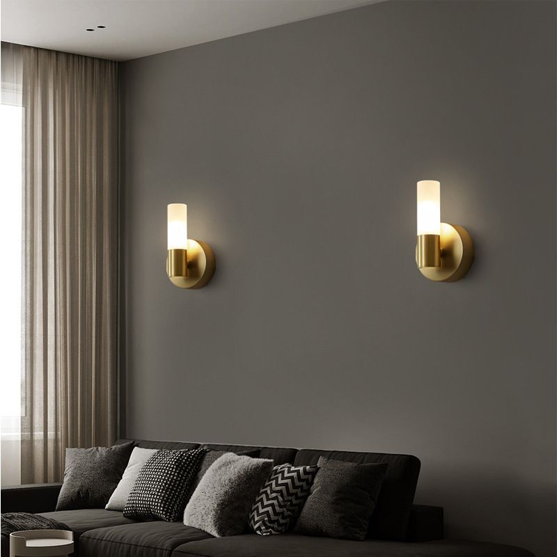 Arisha Modern Cylindrical Metal Led Wall Lamp, Gold