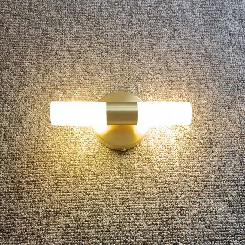 Arisha Modern Cylindrical Metal Led Wall Lamp, Gold
