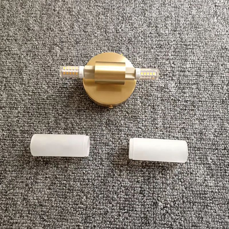 Arisha Modern Cylindrical Metal Led Wall Lamp, Gold