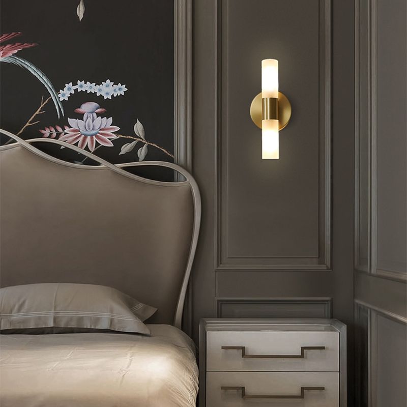 Arisha Modern Cylindrical Metal Led Wall Lamp, Gold